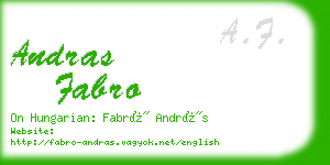 andras fabro business card